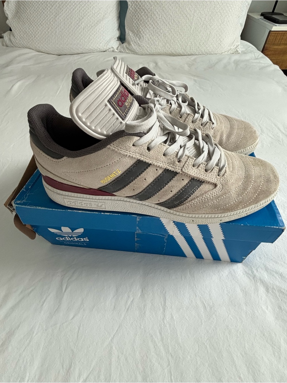adidas Busenitz Sneakers in Beige, Black & Maroon